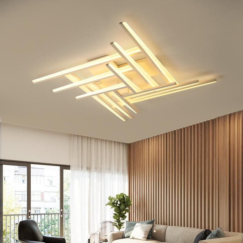 Modern Black Strip LED Acrylic Ceiling Lamp Hanging Light for Living Room