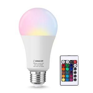 A19 E27 B22 LED Color Changing Light Bulb with Remote Control RGBW 10W Dimmable LED Bulbs for Home Decoration Party