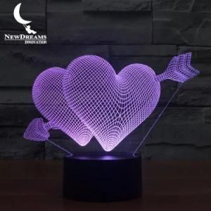 3D Hearts Lamps for Girl Boy Friend