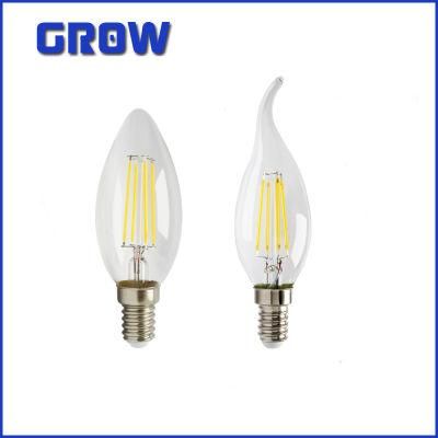 Chinese Factory Price LED Vintage Lamp C35 4W E14 Clear Glass Bulb Light Decorative LED Candle Filament Bulb for Indoor Lighting