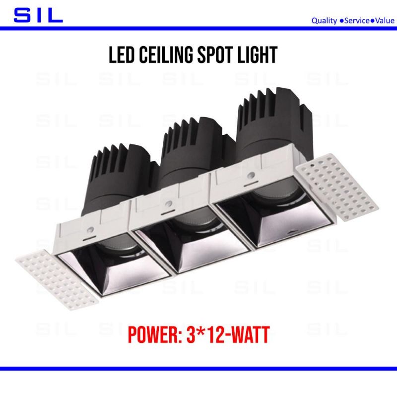 Super Bright Hotel Down Light CREE Osram COB CE RoHS Approved 3X12W 36W Ceiling LED Spot Light
