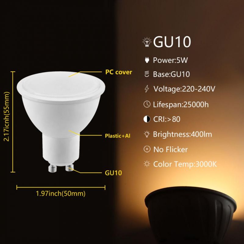 Factory Price LED Spotlight GU10 3/5/7W Hot Sale Interior Decoration Widely Use SMD2835