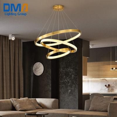 Restaurant Light Luxury Rings Creative Pendant Crystal Lamp