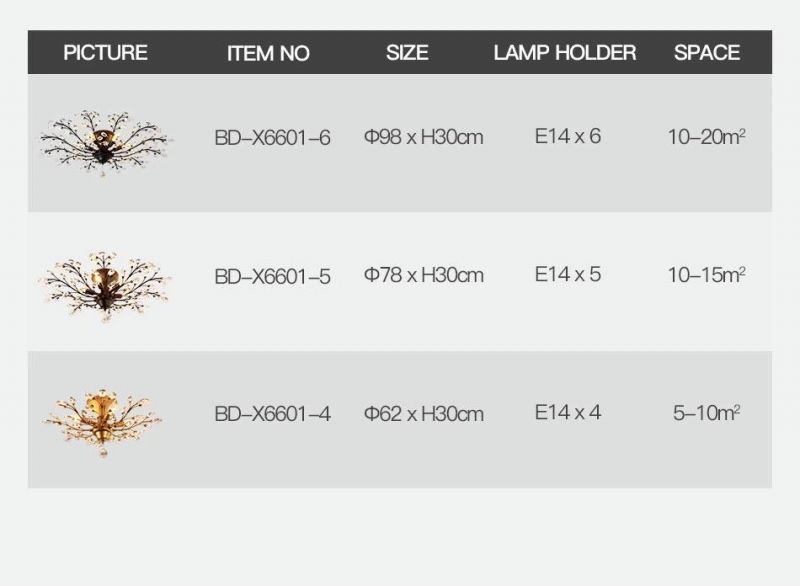 E14 Modern Copper Hanging Lamp Chandelier Luxury
