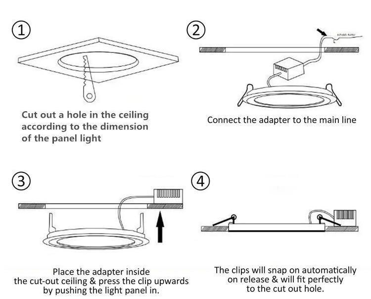 Indoor Lighting LED Panel Downlight Square Fastener Movable Aluminum Ceiling Recessed Lamp