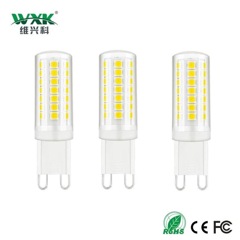 Wxkled G9 3W LED Bulb, No Flicker, 350lm LED SMD, 3W Equivalent to 30W Halogen Lamp Dimmable, AC220-240V G9 Energy Saving Bulb for Chandelier