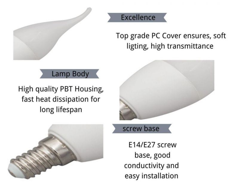 Beautiful Appearance, Look Like Candles LED Flame Bulbs OEM/Odmce EMC LVD RoHS