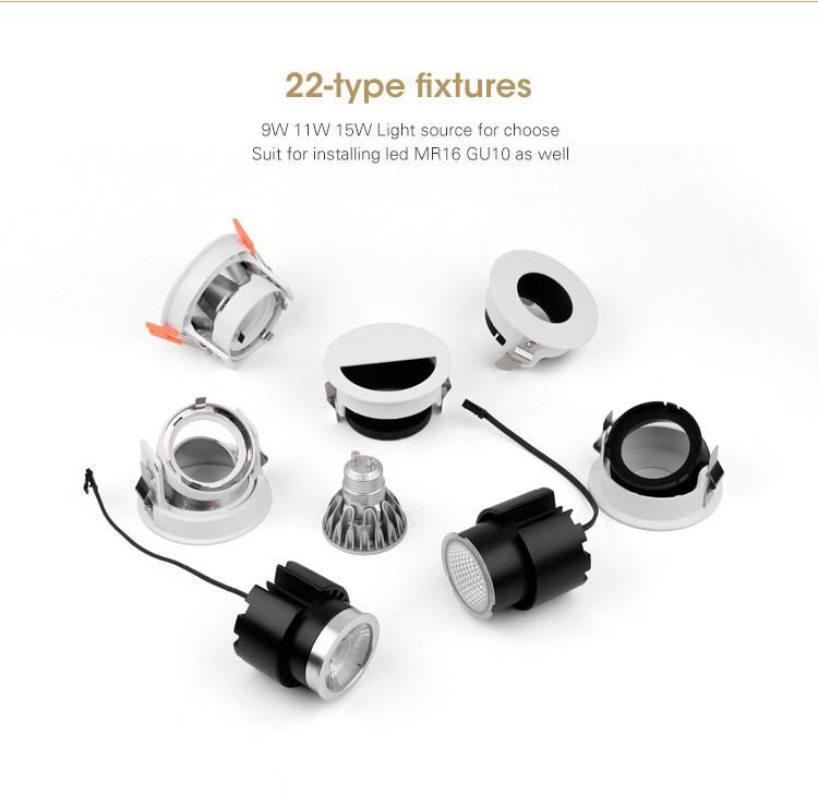 Three Heads Downlight Recessed COB LED Grille Lamp 3*9W