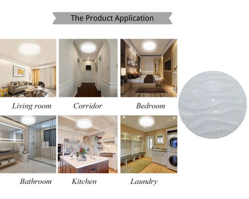 Living Room, Corridor, Bedroom, Bathroom Kitchen, Laundry Wave Cover Ceiling Lights Good Heat Dissipation: Aluminum Print Circuit Board