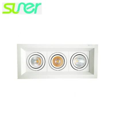 Directional LED Ceiling Spot Light Recessed Square COB Downlight 3X7w (3-Light) 4000K Nature White