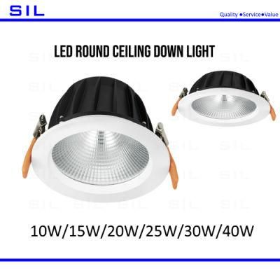 Die-Casting Aluminum 15W COB LED Downlight Recessed Downlight Adjustable Ceiling Downlight