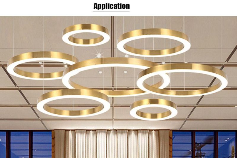 Plating Stainless Steel LED Pendant Light, Modern Chandelier Ceiling Light Fixture, Warm White, 3000K, Adjustable