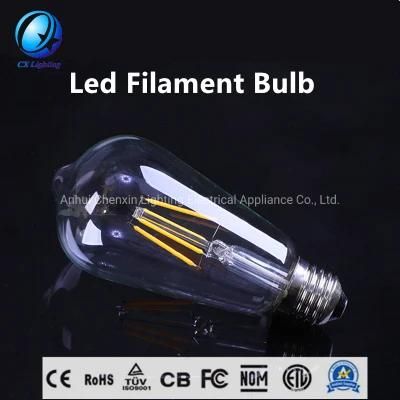 St64 LED Soft Filament Bulb 240V Spiral Vintage Edison Filament Lighting 4W