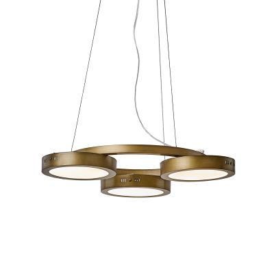 Modern Round Kitchen LED Hanging Pendant Light for Hotel Restaurant in Bronze Finished