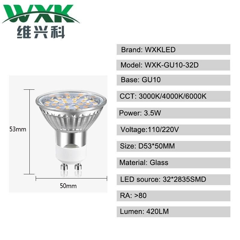 GU10 G4 G9 LED Spot Bulbs 4W Bulb Equivalent to 40W Halogen Lamp, 420lm, 3000K, AC220-240V, No Flicker GU10 Spot Lamps