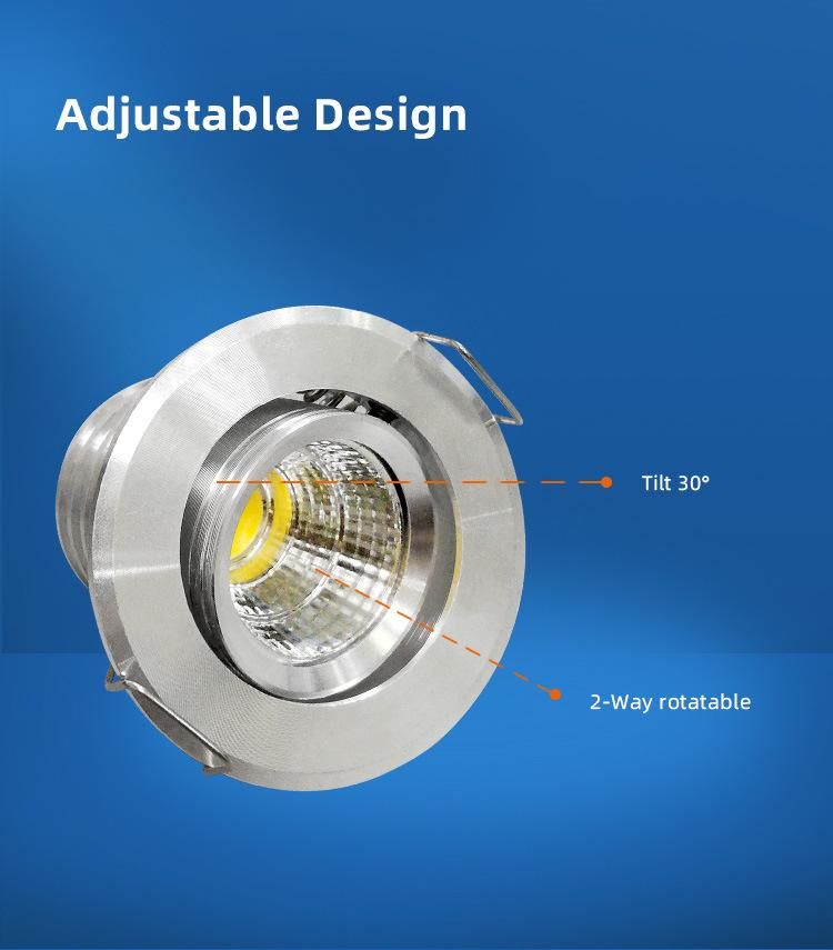 3W Rotated LED Mini Downlight Recessed LED Spotlight LED Cabinet Light 400