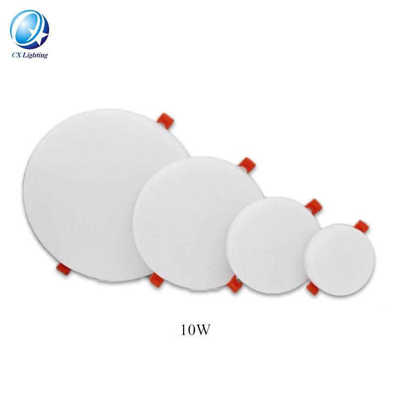 Super Bright OEM Smart Dimmable RoHS IP44 Ultra Slim Recessed Surface Mounted Frameless Round LED Panel Light 10W Ceiling Panel Light