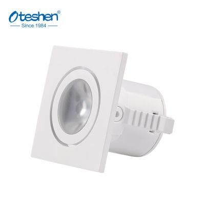 Adjustable Angle LED Cabinet Light 1W Mini PC Downlighting Square Ledlights