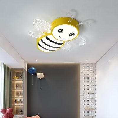 Modern Wholesale Eye Protection Cartoon Little Bee Ceiling Light LED Kids Bedroom Light