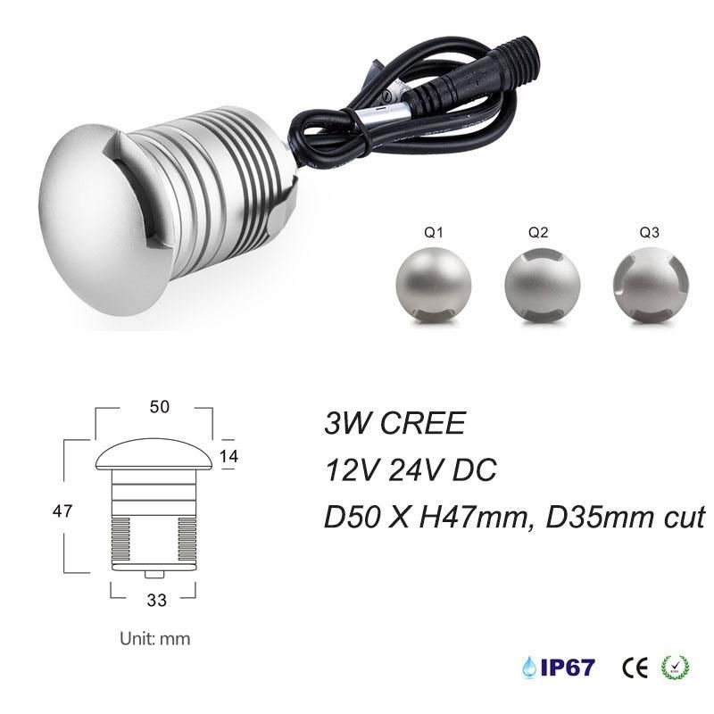 IP67 24V CREE 3W LED Spot Lamp Mini Ceiling Lighting CE