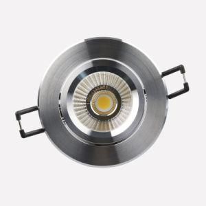 Sliver Color Cut out 75mm 7W Dimmable COB LED Tilt Downlight