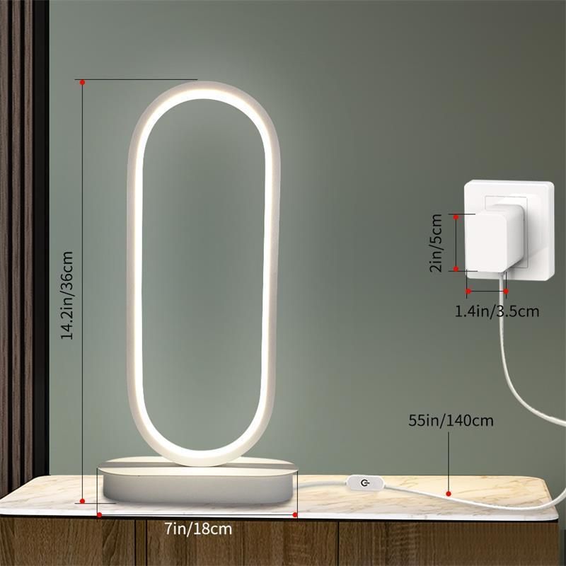 Indoor Simple Nordic Bar Bedroom Bedside Lamp Oval Table Lamp LED