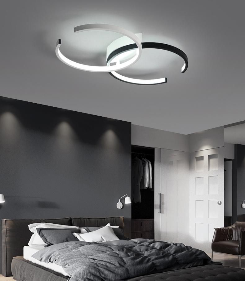 Modern Flush Mount LED Ceiling Lighting Light with White PVC Shade, for Living Room, Bedroom, Office and More