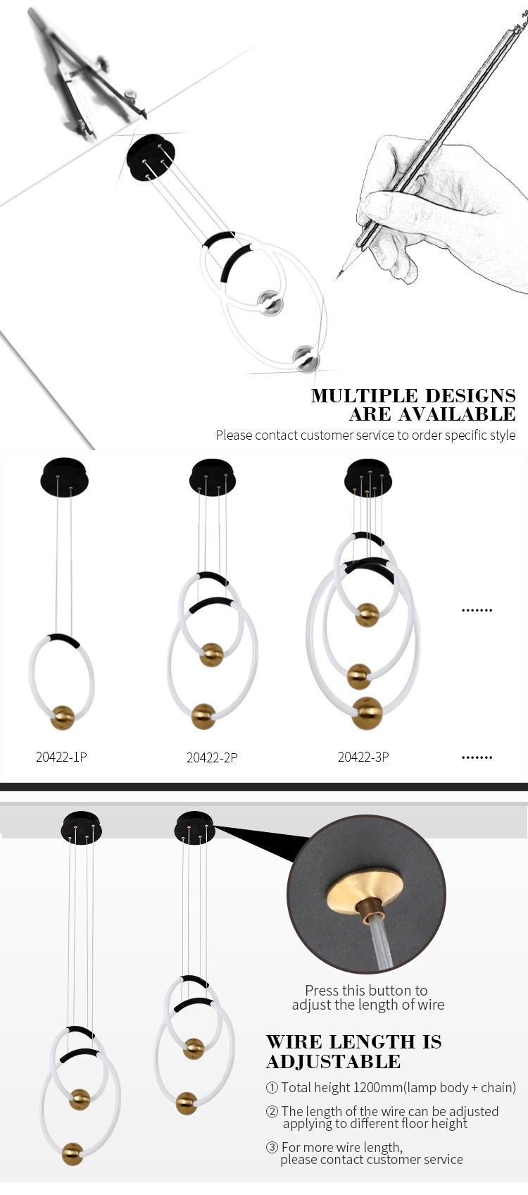 Modern Simple Round Home Office Lighting Art Decor LED 32W Chandeliers Pendant Light