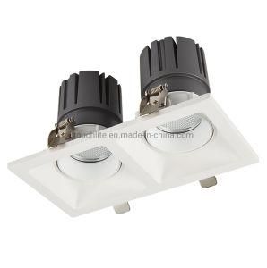 10W*2-12W*2 LED Double Grille Spot Light Ceiling Recessed LED Downlight Hotel Light