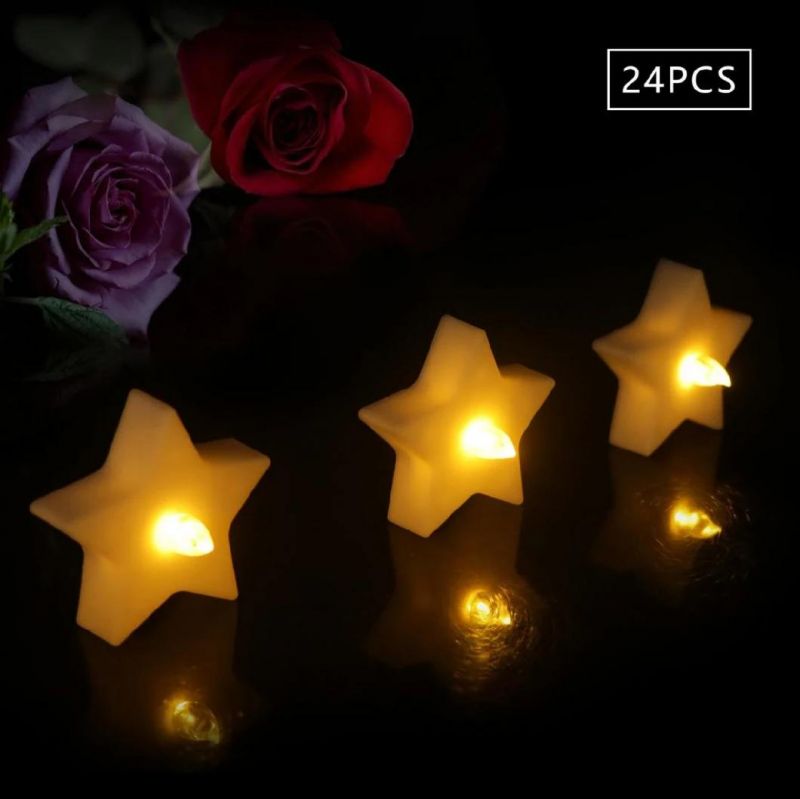 Flameless Battery Powered Star Shaped Flameless Flickering LED Candles for Seasonal Festival Celebration