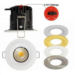 10W Tri-Color Dimmable Fire Rated LED Downlight Recessed Ceiling Down Light Airtight Downlight