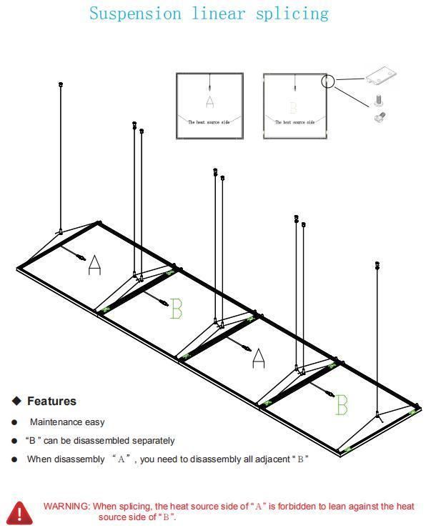 Size 1200*300 595mm*595mm 36W 40W 48W Frameless LED Panel Light for Indoor Installation Suspended Ceiling