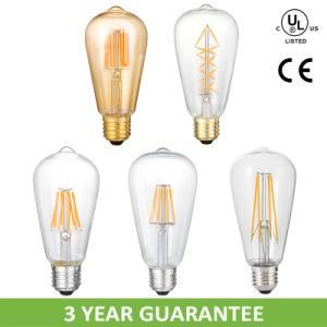 St64 LED Filament Lamp with E27/E26/B22