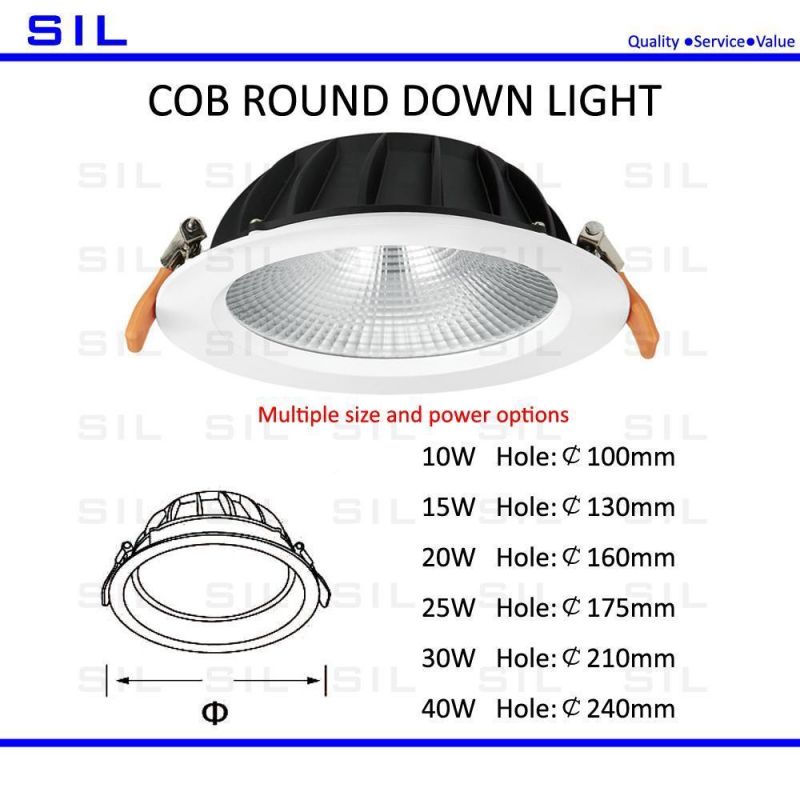 High Quality Indoor Energy Saving Round Ceiling 40W Recessed LED Downlight