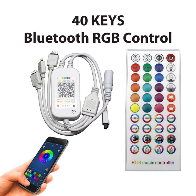 Smart Bluetooth Control SMD5050 RGB 60LEDs/M IP65 Multi Color Changing LED Flexible LED Strip Light for Christmas Decoration