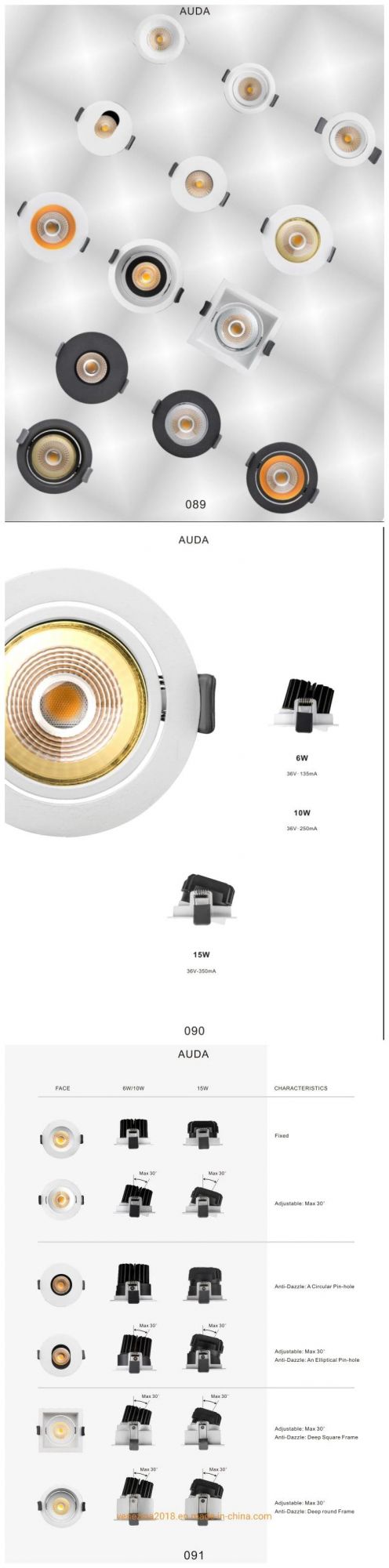 R6962 Modern Style Cobled 6W/10W/15W Available LED Spotlight