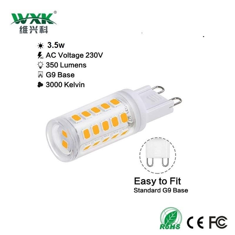 Original Factory G9 LED Bulb, No Flicker 3.5W Equivalent to 40W Halogen Bulbs, 350lm, Warm White (3000K) , G9 Energy Saving Light Bulbs