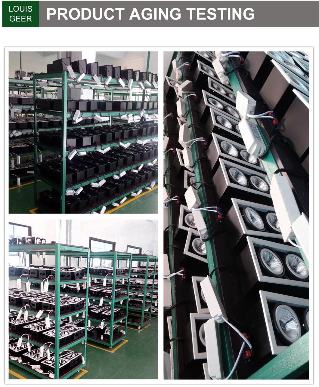 Anti Glare Commercial Recessed Rectangle Adjustable LED Grille Light in Retail Shops Sports Stadiums