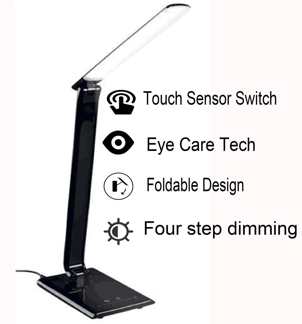 LED Table Lamp with Wireless Charge USB Port for Smartphone and Watch