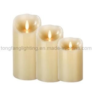 LED Candles Round Pillar Real Wax Candles 5/7/9 Inch