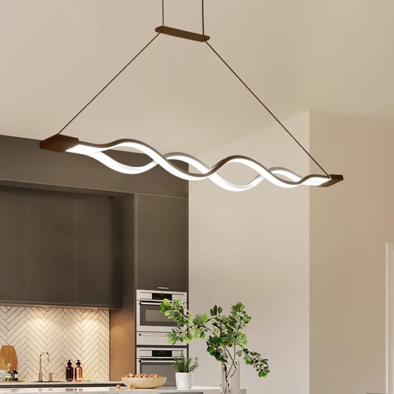 Wave Shape Postmodern Bar LED pendant Lamp for Exhibition Hall