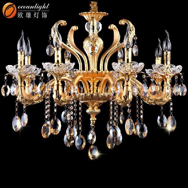 Classic Small Cognac Crystal Candle Chandelier Pendant Light Candle Lamp for Wedding Om88033
