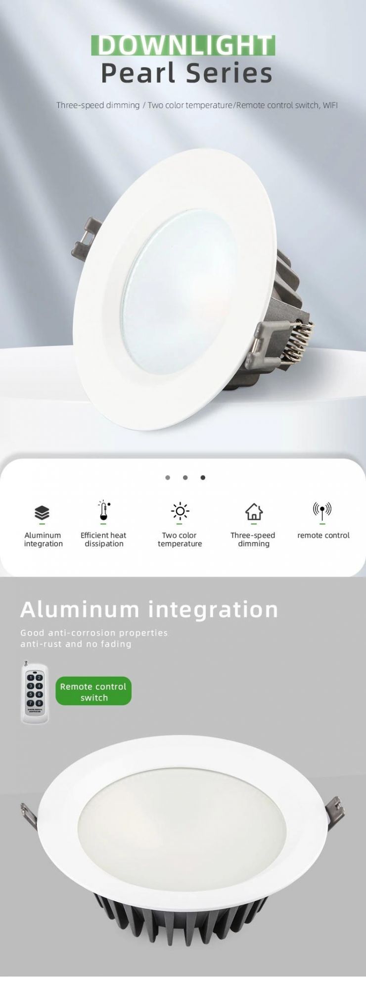 LED Downlight Aluminum 20W for Galleries with Remote Control (WF-ZZ-20W)