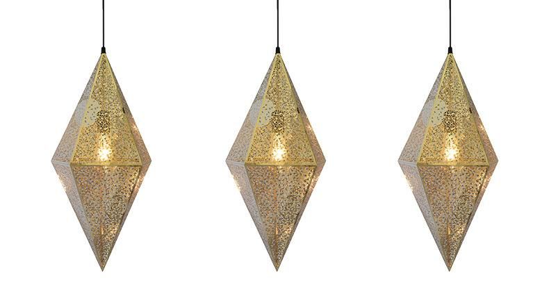 Modern Creative Art Stainless Steel Pendant Light LED Gold Chrome Rose Gold Geometric Polyhedron Chandelier