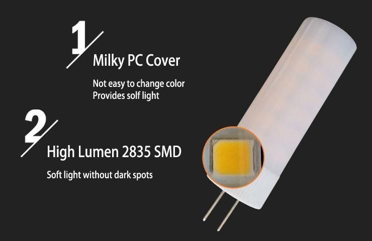 Milky 220V 2835 SMD Bi Pin G4 LED Lamp