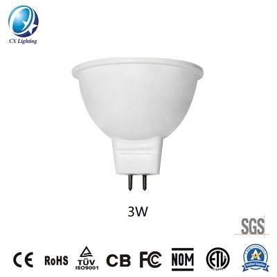 Hot Sale Gu5.3 MR16 Type Manufacturer LED Bulb 3W 270lm with 60 Degree Beam Angle