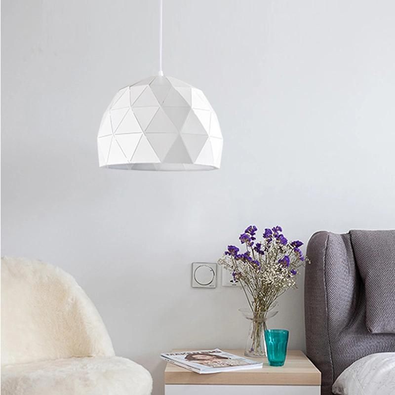 White Color Nordic Painting Dining Room Light