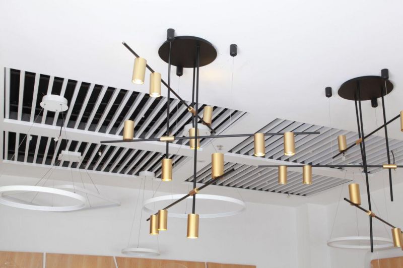 Masivel Lighting Modern Aluminum LED Pendant Light Brass Cylinder Kitchen LED Chandelier Light