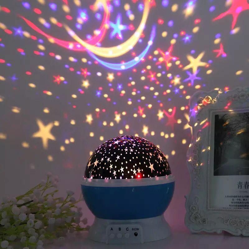 New 2021 USB Rechargeable Colorful Rotatable Baby LED Star Starry Night Light Projector for Kids