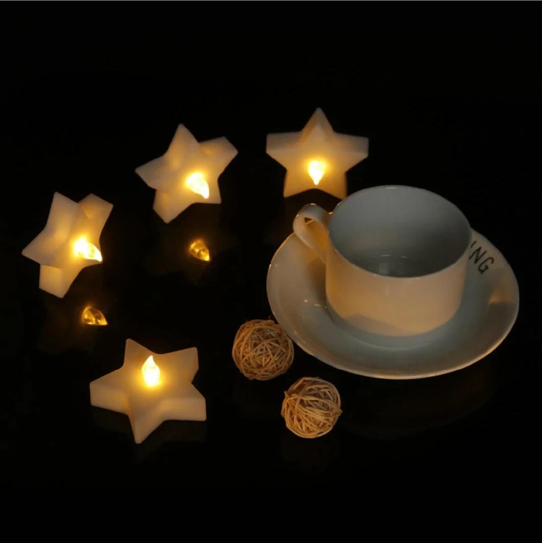 Flameless Battery Powered Star Shaped Flameless Flickering LED Candles for Seasonal Festival Celebration